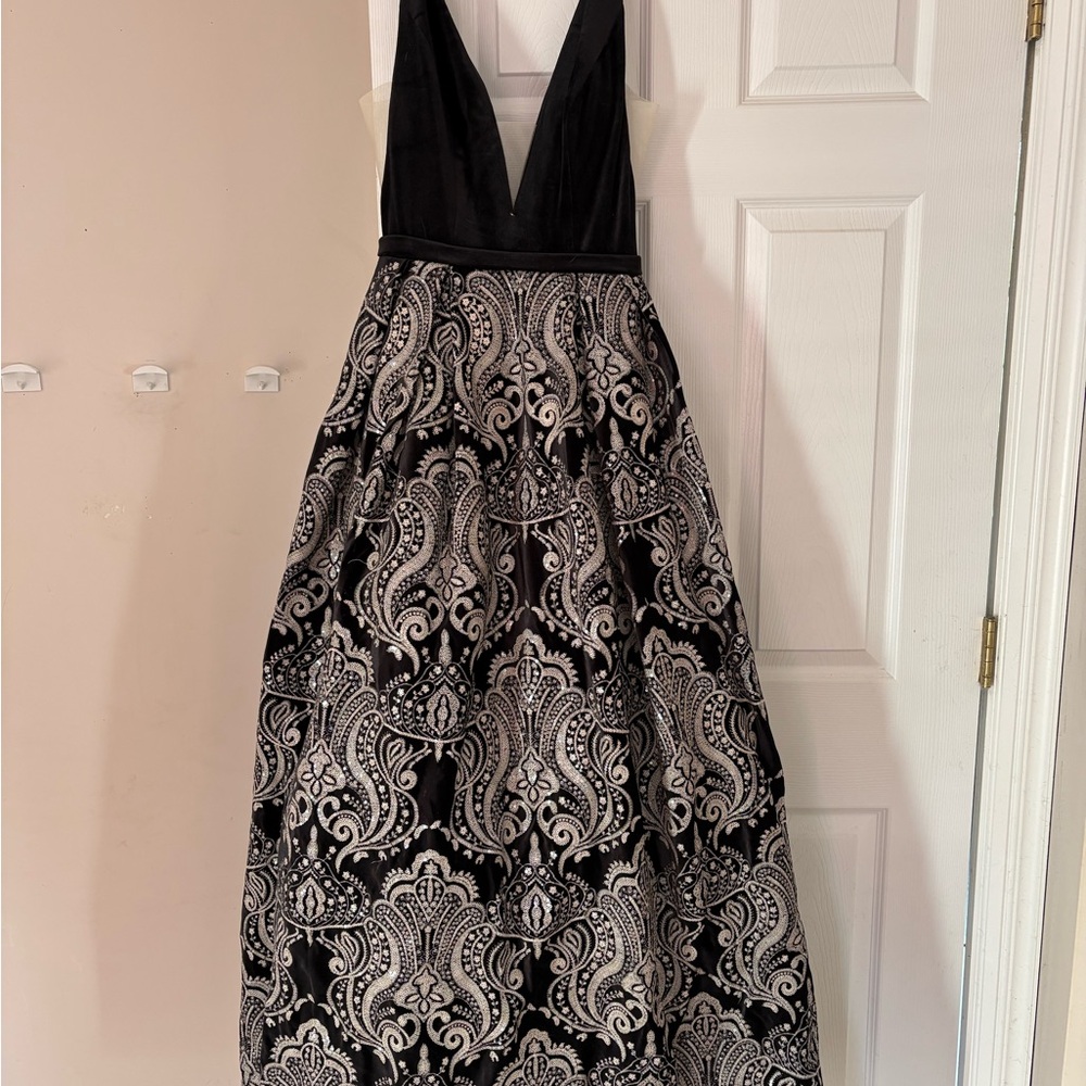Chic Black and White Prom Dress